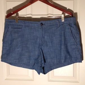 GAP SHORTS NWOT womens size 14 summer linen light shorts denim blue with pockets